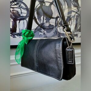 Vintage COACH Black #9848 Legacy West Flap Leather Bag